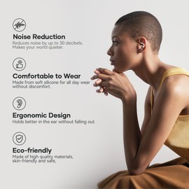 LIMEHO Ear Plugs for Sleeping Noise Cancelling, Reusable Earplugs for Sleep, Concerts, Travel, Work, Study&Focus, SNR 30dB Silicone Earplugs 2 Pairs (Light Pink)