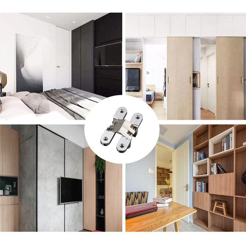 LAGALO 2 Pack 2.36 in Hidden Hinge Invisible Concealed Cross