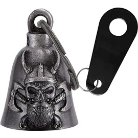 Motorcycle Bell for Biker Good Luck Riding Bells Guardian Bells with Hanger Motorcycle Accessory or Keychain for Luck (Vikings)
