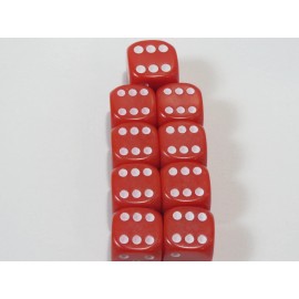 Dice & Games, LTD NEW Dice Set of 8 D6 -14 mm +  1 D6 16mm Opaque Red - 9 Dice in total.