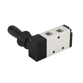 AOMAG Pneumatic 3/8 Inch PT 5 Way 2 Position Air Hand Lever Operated Valve Pneumatic Solenoid Valve Manual Control Push-Pull 4H310-10