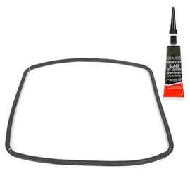 SPARES2GO Main Rubber Door Seal with Corner Fixing Clips + Sealing Glue compatible with Cooke & Lewis Oven Cookers (445mm x 350mm)