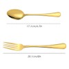 Set of 12, Gold Plated Stainless Steel Dinner Forks and