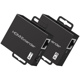 HDMI Extender Over Ethernet Cat5e Cat6 Up to 200Ft/60M HDMI Ethernet Adapter Transmitter Sender Receiver Repeater Balun Support Full 1080P 3D POC HDCP Copy EDID from Displays