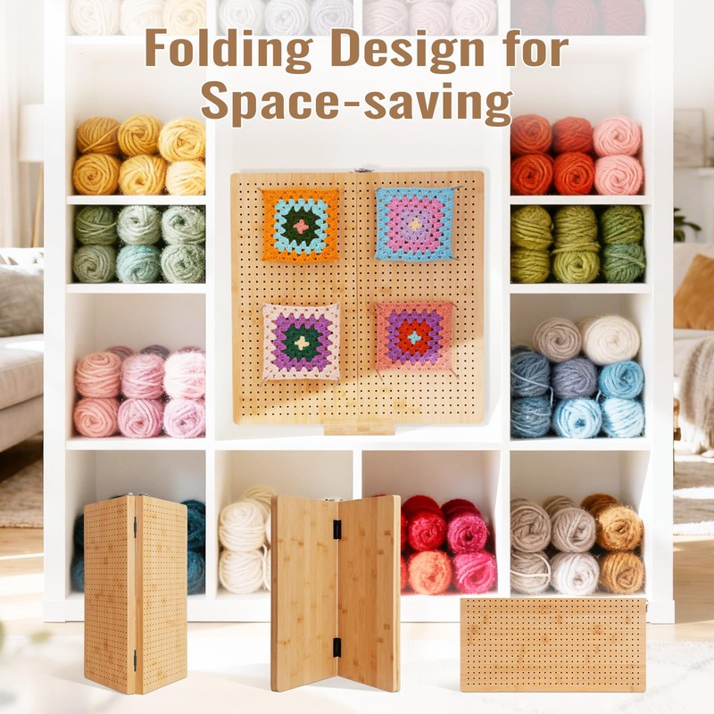 NewEle 17.0" Foldable Crochet Blocking Board with 40 Stainless Steel