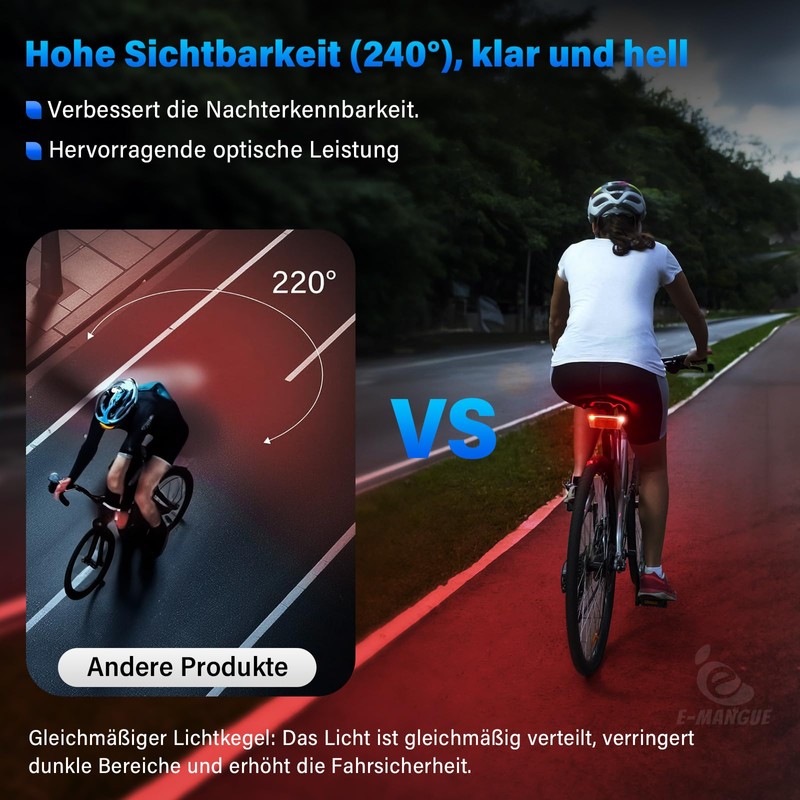 E-Mangue LED Bicycle Pannier Rack Light with Reflector, StVZO Approved