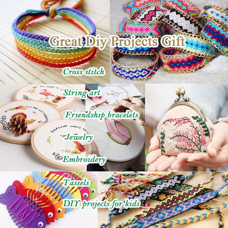 Premium Rainbow Color Embroidery Floss - Cross Stitch Threads -