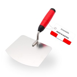 WERKFIT Professional Bucket Trowel 140 mm - Robust Stainless Steel Mortar Trowel with Soft Grip - Hand Mortar Trowel for Bucket Work - Made in Austria