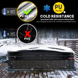 Rosefray Waterproof Square Hot Tub Cover 420D Heavy Duty Outdoor SPA Covers Windproof 95"x 95" Blue/Black