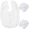 4 Pcs Infant Baby Baptism Bib and Socks for Girl