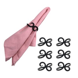 Napkin Rings Set of 6, Iron Knotted Napkin Rings, Tabletop Decor, Vintage Napkin Ring, Serviette Rings for Thanksgiving Napkins, Party Decoration, Dinning Table, Family Gatherings
