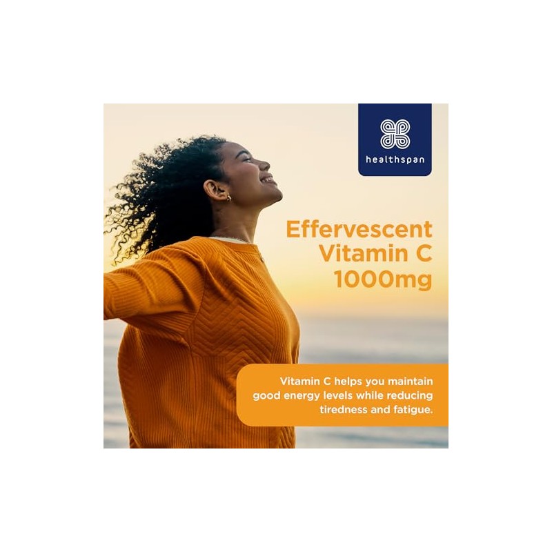 Healthspan Orange Effervescent Vitamin C 1,000mg (40 Tablets) | Supports