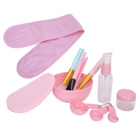 Juego de 12 Brochas para Mascarillas, Juego de Tazones para Mezclar Mascarillas Faciales de Silicona Y 4 Bandas para el Cabello, Maquillaje Cosmético, Brocha Facial, Productos de Belleza para Mascaril