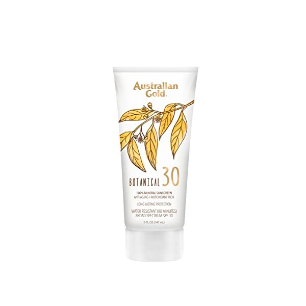 Australian Gold Botanical SPF 30 Mineral Sunscreen Lotion, Non-Chemical Sunblock