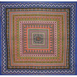 India Arts Geometric Pattern Square Cotton Tablecloth 70" x 70" Multi Color