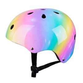 Toddler Helmet, Bienbee Kids Bike Helmet Skateboard Helmets for Bicycle Balance Bike Scooter for Girls Kids Age 4-7 Years Rainbow Color