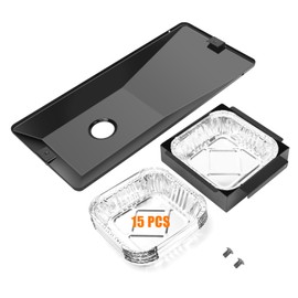Grease Tray with Catch Pan for Oklahoma Joe's Longhorn Combo Grill, Grease Catcher for Oklahoma joe's 15202029 12201767 14201767, Comes with 15 Aluminum Liners, Replacement for CHR1767048, CHR1767053