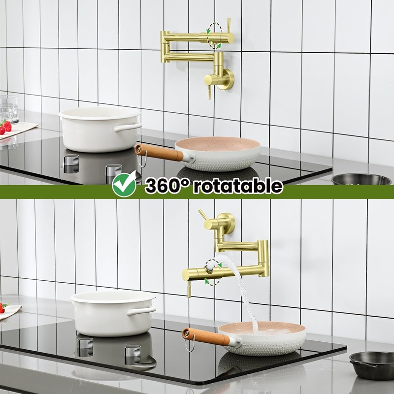 Upside Down Pot Filler Wall Mount Folding Stretchable Kitchen Restaurant