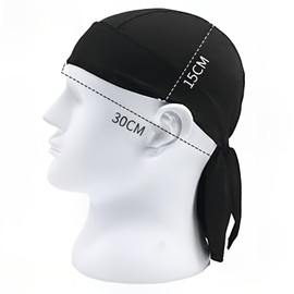 GIEEU Pack of 2 Sports Hat Black Hood Summer Hat Cycling Cap Elastic Breathable Quick Dry Hood, black, L/XL