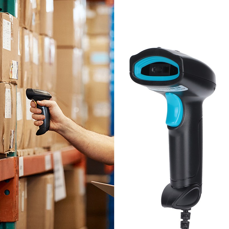 Barcode Scanner Handheld 360° Reading Dustproof Waterproof QR Code USB