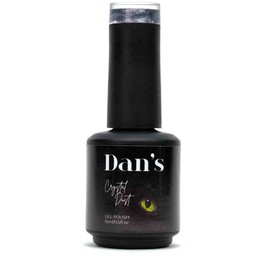 Dan's Nails – Dark Silver Crystal Dust Cat Eye Magnetic Gel Nail Polish with Magnet Stick | Soak off UV/LED Glitter Gel Nail Art Polish for Manicure with Cat Eye Effect (15 ml/0.5 fl oz)