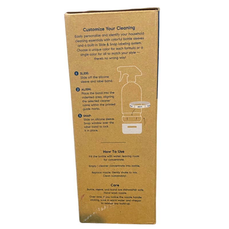 Grove Co Reusable Cleaning Glass Spray Bottle White Silicone Sleeve