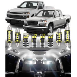 BMT xms Car Interior LED Light Replacement for GMC Canyon Chevy Colorado 2004-2012,6000K Super Bright Interior Light Bulbs Package, 10pcs