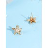 Starfish Earrings Cz Pave Starfish Stud Earrings for Girls (A: