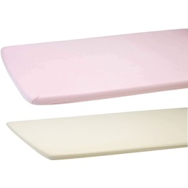 Dudu N Girlie - Cot Sheets 140 x 70 Fitted | Cotbed sheets | Soft Jersey Cotton Toddler Bed Sheets 140 x 70 Fitted Fully Elasticated Skirt Breathable Easy Care (Pack of 2, Pink & Cream)