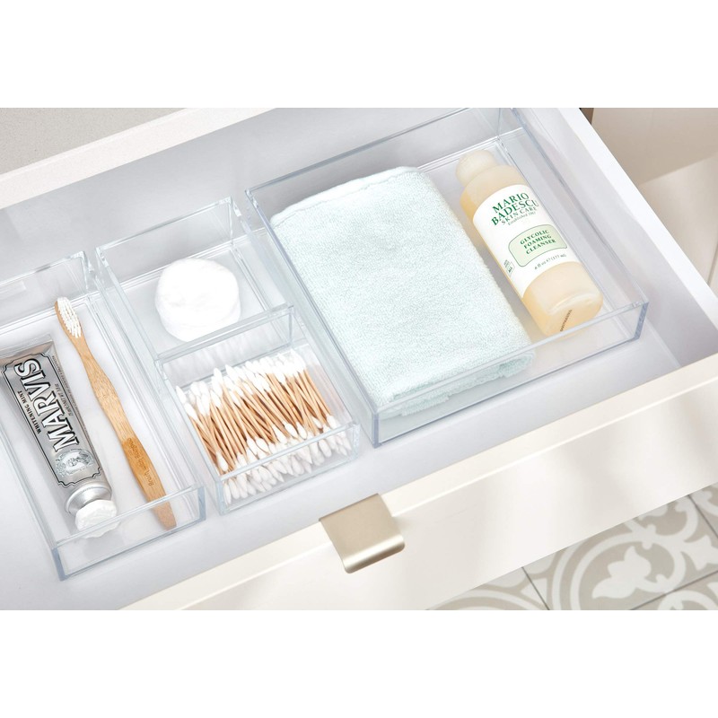 iDesign Porta trucchi, Separatore cassetti extra piccolo impilabile per cosmetici