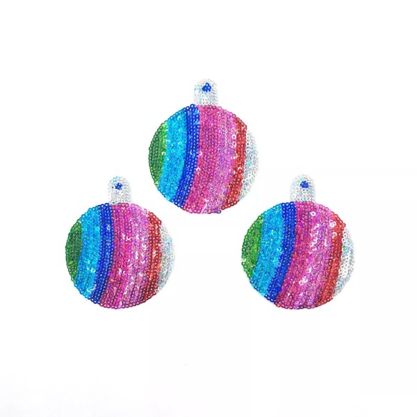 Mhy Line Sequin patch Christmas Colorful Ornament