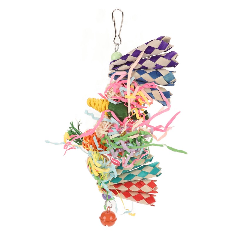 3pcs Parrot Chew Toys Weave Carrot Corn Rattan Balls Shredded