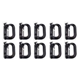 BOOSTEADY 10 Pack Multipurpose D-Ring Grimlock Locking for Molle Webbing with Zippered Pouch
