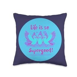 das Leben ist so supergut 3 Birds - Bird Freedom Lover Throw Pillow