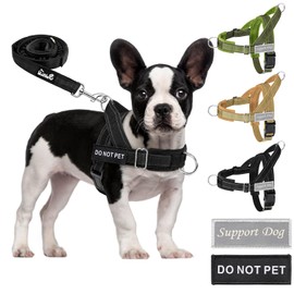 AUTOWT No Pull Dog Harness and Leash Set, No Choke Escapeproof Neck & Chest Adjustable Reflective Dog Vest Harness, 5.9 Ft Dog Leash Anti-Twist Pet Lead Soft Padded for Large Medium Dog(Black, S)