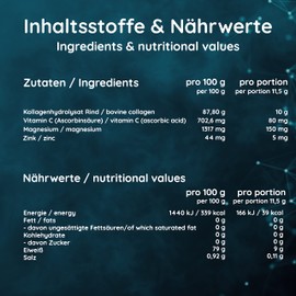 INTEROSA High Perform Collagen Complex - Collagen Joints, Ligaments, Tendons - Peptides Type 1-2-3 with Vitamin C, Zinc, Magnesium, 345 g