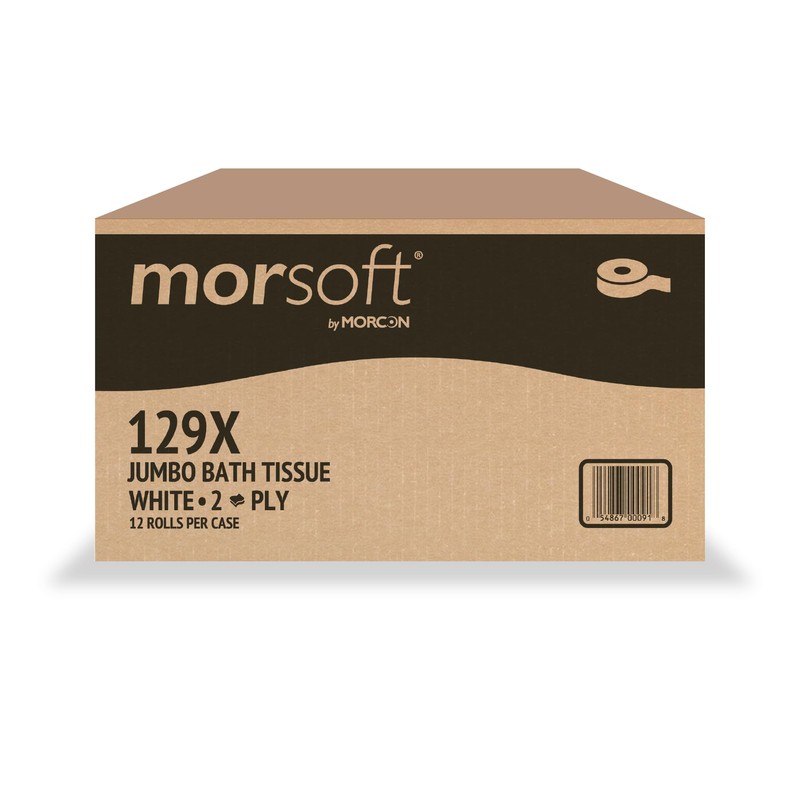Morsoft by Morcon Jumbo Toilet Paper Rolls, 12 Rolls/Carton, 2-Ply,
