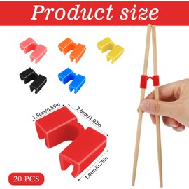 20 Pcs Reusable Chopsticks Helpers Training Chopstick Hinges Connector Practice Chinese Chopstick Helper, Chopsticks Trainer for Adults, Kids, Beginner, Trainers Practice Chinese Japanese Korean Food