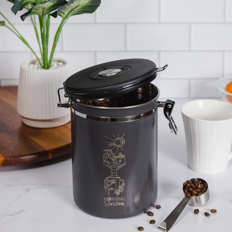 CafetastiQ Coffee Canister - New 2024 Extra Large 38OZ Beans/