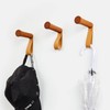 Adhesive Wall Hooks 6Pack Wood Hat Hooks Coat Rack Wall