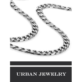URBAN JEWELRY Classic Mens Necklace 316L Stainless Steel Silver Chain Color 18",21",23" (8mm) (21 Inches), 21 Inches, Stainless Steel, No Gemstone