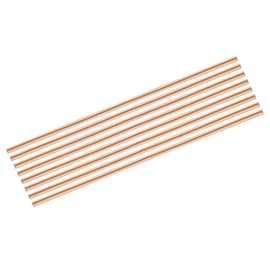 sourcing map 8 Pack Pure Copper Round Rod 5mm/0.2 Inch Diameter 330mm/13 Inch Length Solid Copper Rod Lathe Bar Stock for DIY Metal Craft Metal Working Hobbies