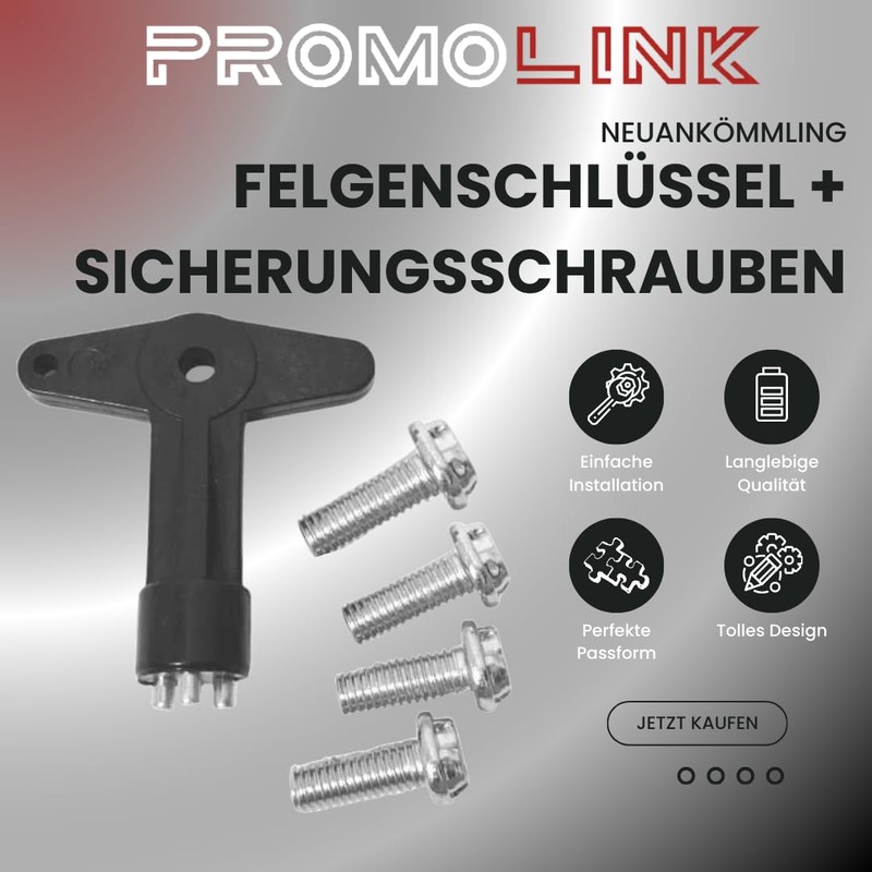 PROMOLINK Anti-Theft Wheel Nuts and Security Key Rim Key Compatible