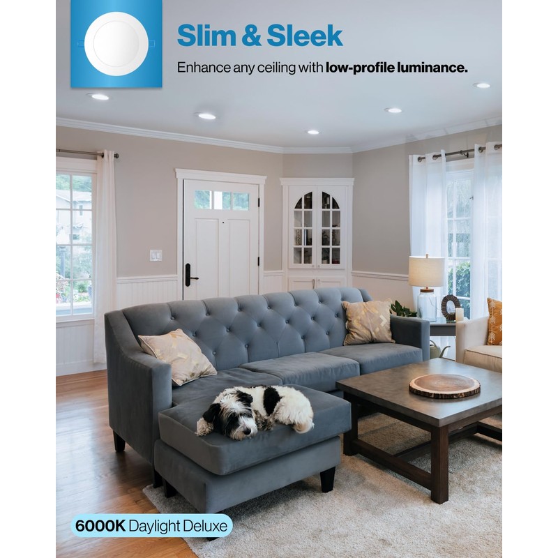 Sunco 4 Inch LED Recessed Lights, Slim Canless Ceiling Lighting,