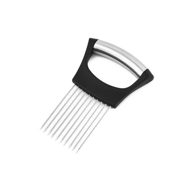 Stainless Steel Onion Slicer & Vegetable Holder – Kitchen Cutting