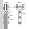 CCJH 4FT Barn Door Hardware Sliding Track Kit Stainless Steel