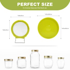 Wide Mouth Mason Jar Sprouting Kit with Sprouting Lids and Drainage Tray - Ideal for Bean, Alfalfa Sprouts and Microgreens, Vertical and Angled Placement Support(Two lids and two drip trays)