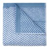 herzbach home Hand Towel Set 100% Cotton Patterned (Blue/White, 2