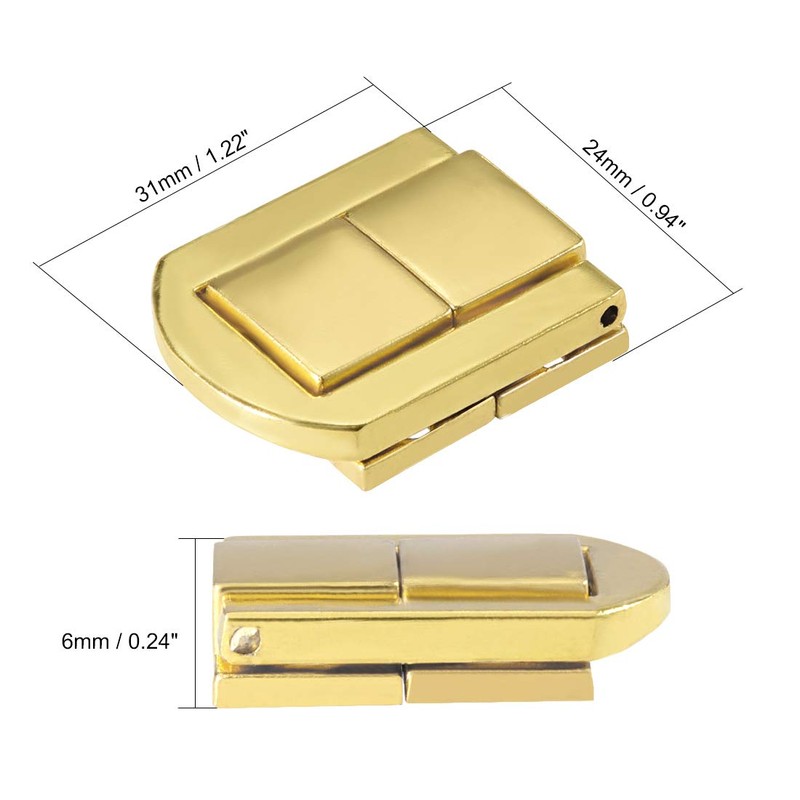 sourcing map Set of 4 Toggle Lock 31 mm Gold