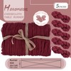 Lykoow 5 Packs Burgundy Cheesecloth Table Runner,10Ft x 35" Wine